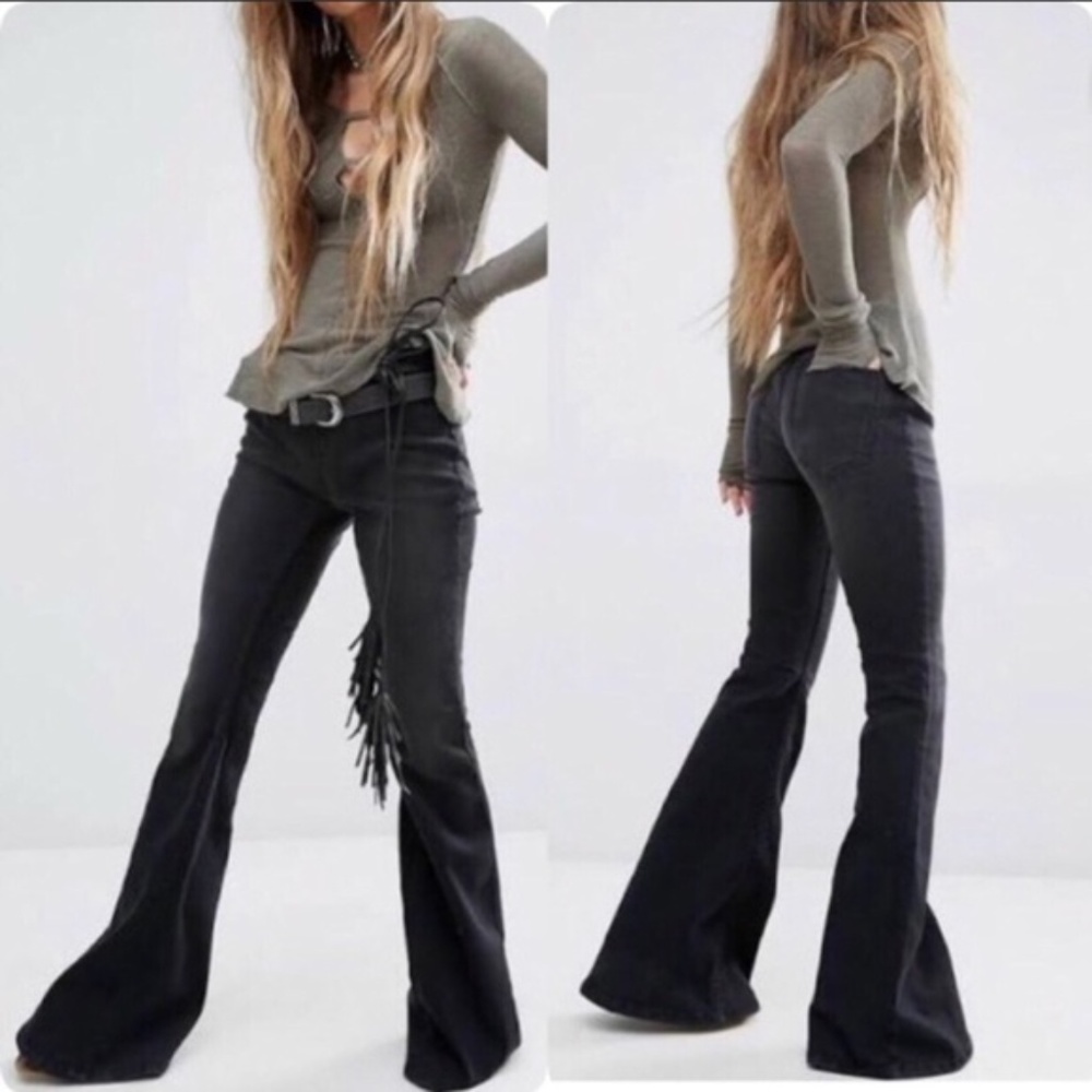 FREE PEOPLE PENNY FLARE PULL ON JEANS